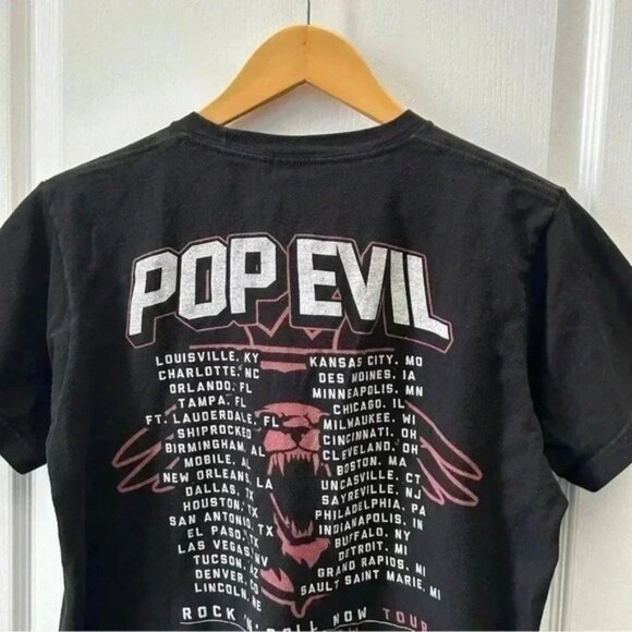 Pop Evil Shirt Mens Graphic Print Band Tee Concert Tour T-Shirt Black Medium - Picture 7 of 14